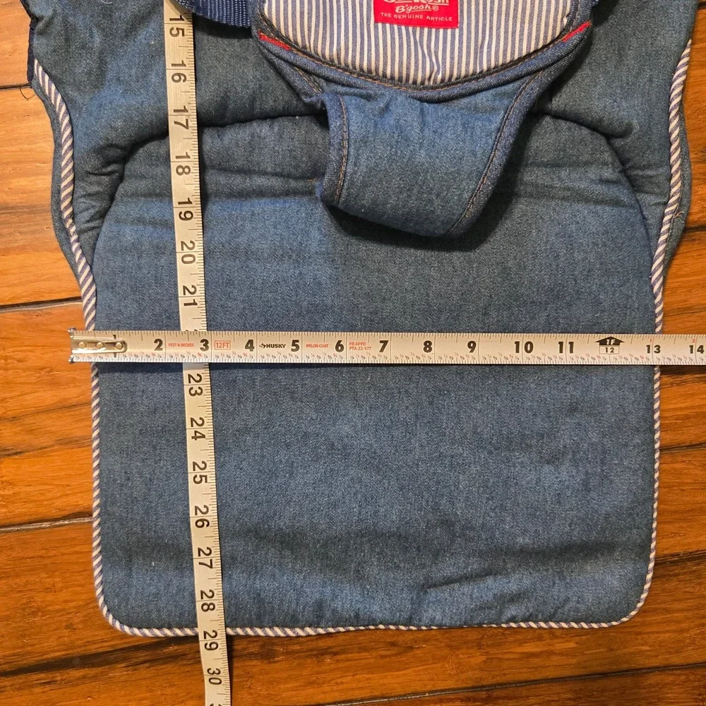 Vintage OshKosh Bgosh Baby Bouncer Seat Cover Denim Hickory Stripe Blue